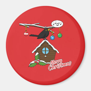 Imán Bird House Merry Christmas