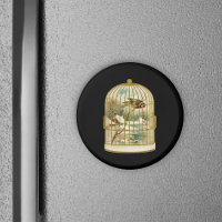 Bird In Cage Winter Scene