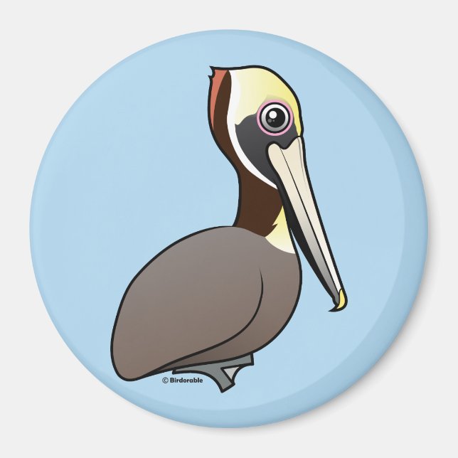 Imán Birdorable Brown Pelican (Frente)