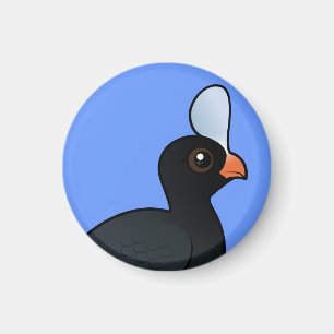 Imán Birdorable Curassow con casco