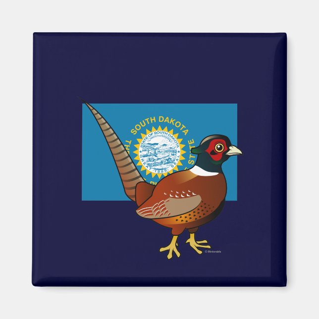 Imán Birdorable estado de Dakota del Sur: Pheasant comú (Frente)