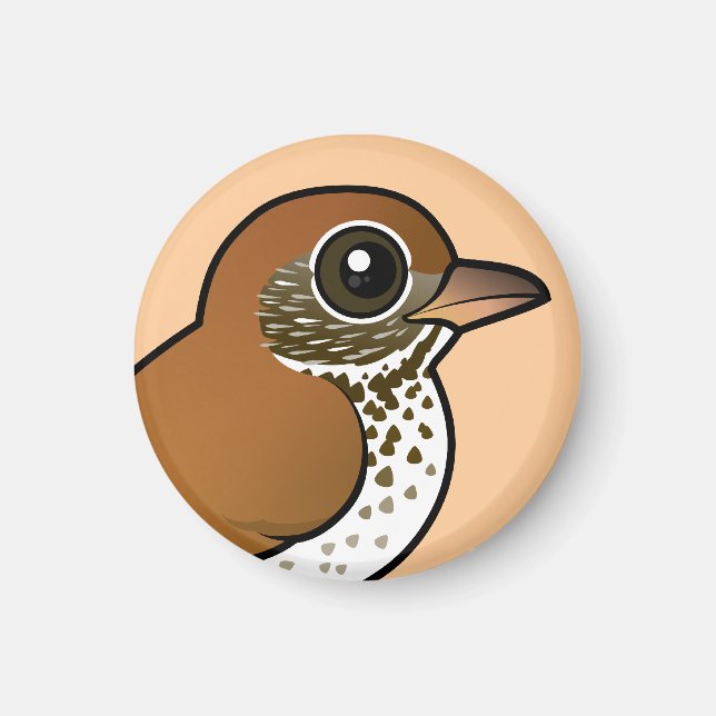 Imán Birdorable Wood Thrush (Frente)