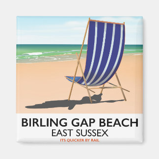 Imán Birling Gap Bea, poster de viajes de la cosecha de