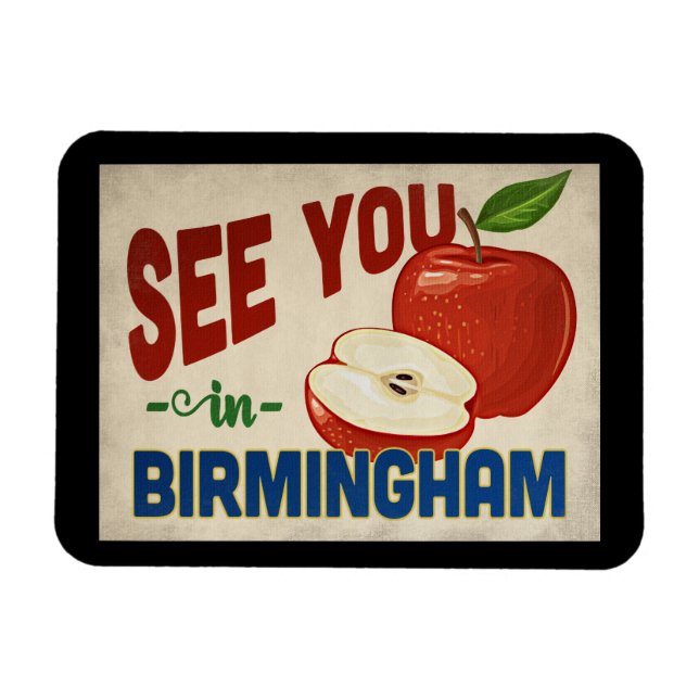 Imán Birmingham Alabama Apple - Viajes de época (Horizontal)