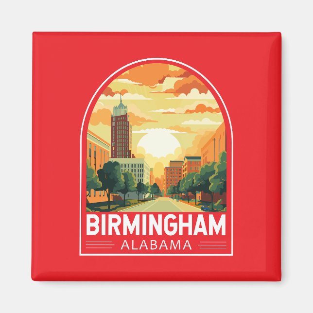 Imán Birmingham Alabama Emblem de Viajes (Frente)