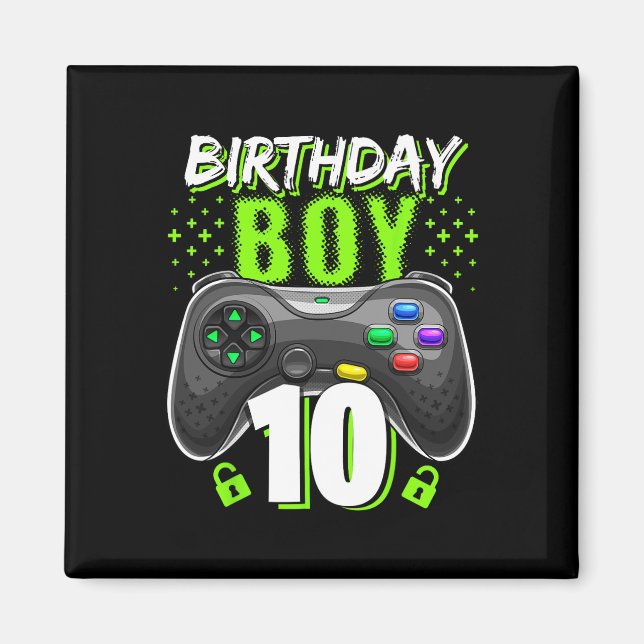 Imán Birthday Boy 10 Video Game Controller Gamer 10th B (Frente)