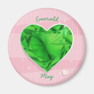 Imán Birthstones puede corazón del verde esmeralda