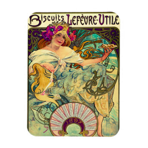 Imán Biscuits Lefevre-Utile de Alphonse Mucha (1896)