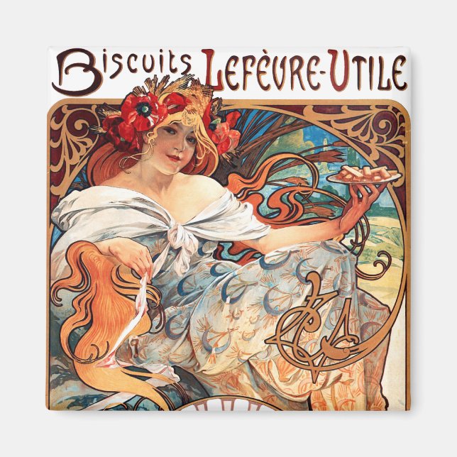Imán Biscuits Lefevre-Utile, Mucha (Frente)