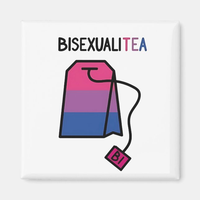 Imán BisexualiTEA Bi Orgullo Bandera Té Bisexual (Frente)