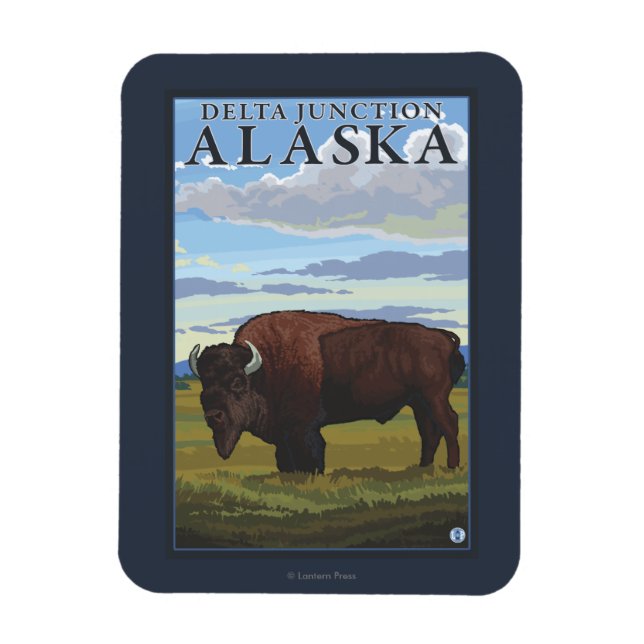 Imán Bison Scene - Delta Junction, Alaska (Vertical)