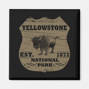 Imán Bison Vintage Parque Nacional Yellowstone