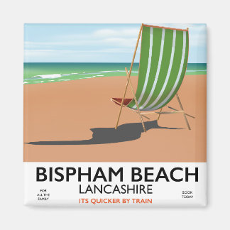 Imán Bispham Beach Lancashire poster marítimo
