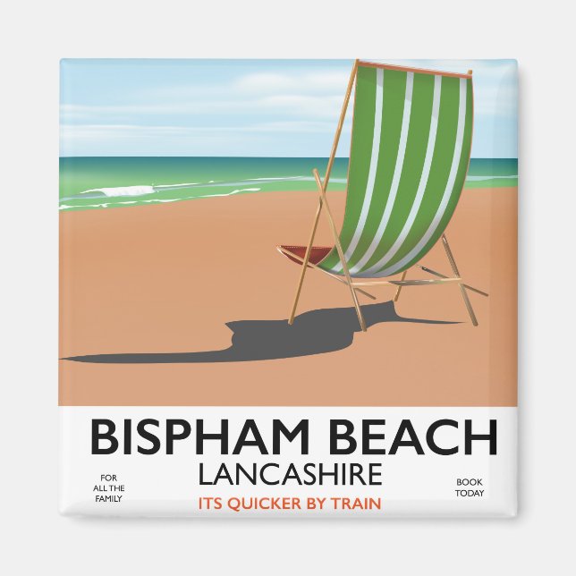Imán Bispham Beach Lancashire poster marítimo (Frente)