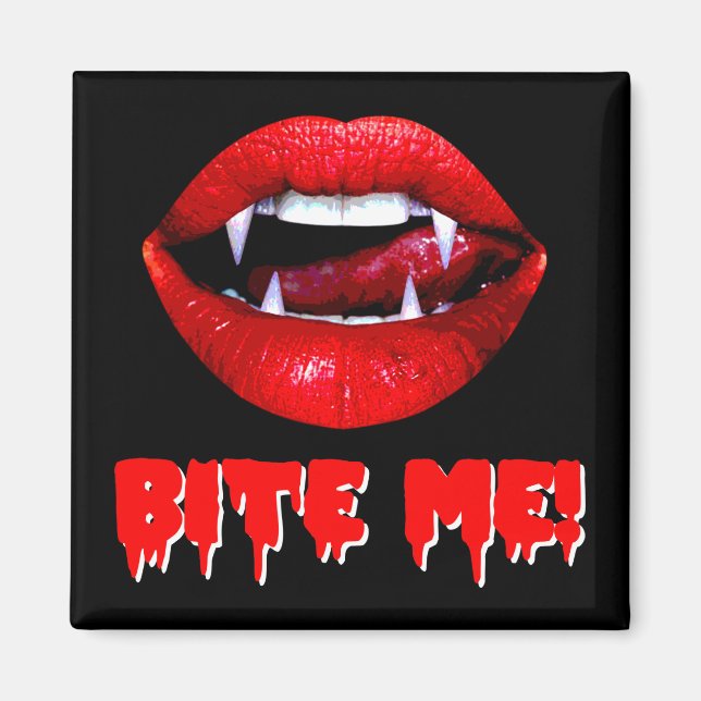 Imán Bite Me Vampire Halloween (Frente)