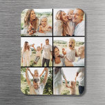 Imán Black 6 Photo Collage Custom Modern Simple<br><div class="desc">Show off your best memories in a sleek, stylish way with this Custom 6‑Photo Collage Modern Magnet. Featuring six of your favorite photos arranged in a clean grid design, this high-quality magnet is a chic addition to any fridge, locker, or office board. Add a name, date, or short caption for...</div>