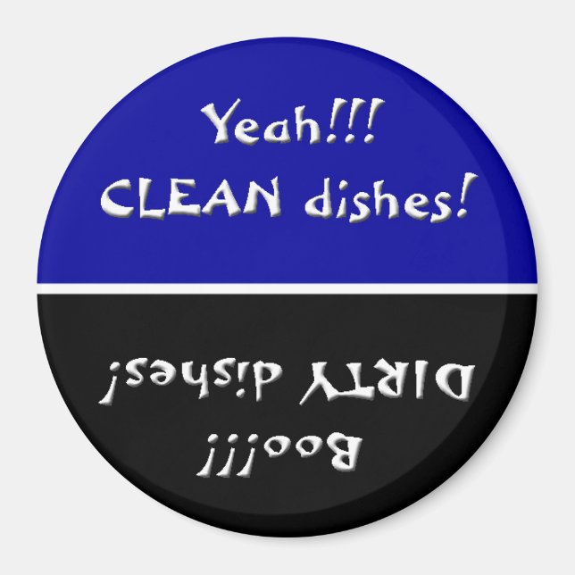 Imán Black and Blue Clean/Dirty Dishwasher (Frente)