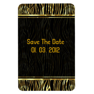 Imán Black And Gold Animal Print  Zebra Pattern