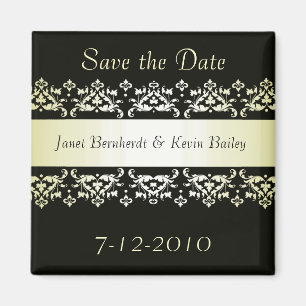 Imán Black and Gold Save the Date imnet