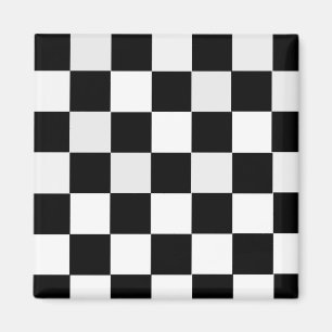 Imán Black and White Checkered