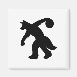 Imán Black Anthropomorphic Canine Bowling Magnet 0001