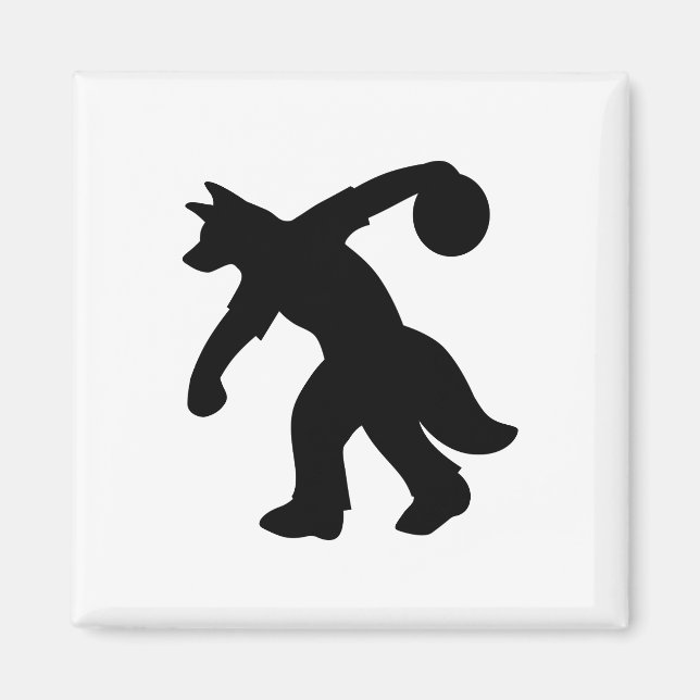 Imán Black Anthropomorphic Canine Bowling Magnet 0001 (Frente)
