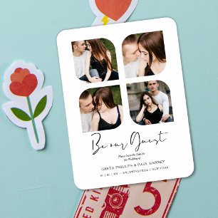 Imán Black Be our Guest Clover Collage 4 Photos Boda