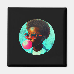 Imán Black Boy Joy Bubble Gum Fun African Melanin Princ
