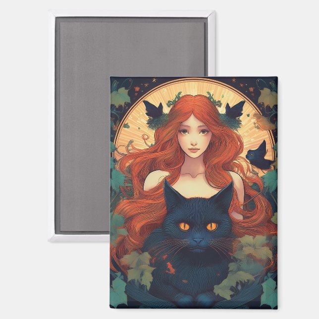 Imán Black Cat Magic (Anverso/Reverso)