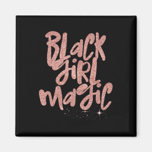 Imán Black Chica Magic Pink Stars Afro Black Queen Mela