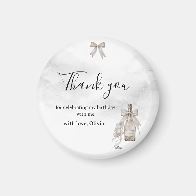 Imán Black Coquette Minimalist Elegant 50th Birthday (Frente)