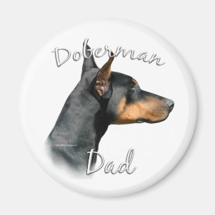 Imán Black Doberman Dad - Magnet