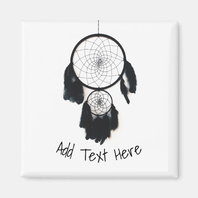 Imán Black Dreamcatcher sobre fondo blanco (Frente)