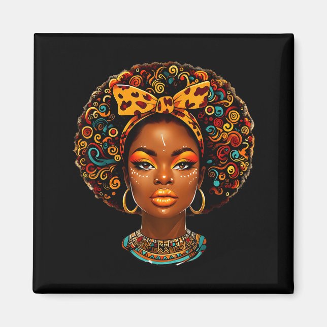 Imán Black Girl Magic Afro Melanin Queen African Americ (Frente)