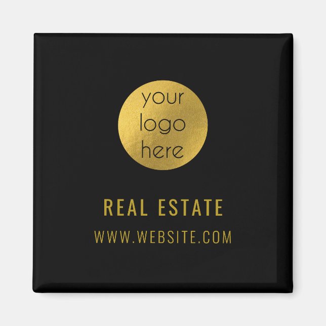 Imán Black Gold Professional Real Estate Agent Business (Frente)