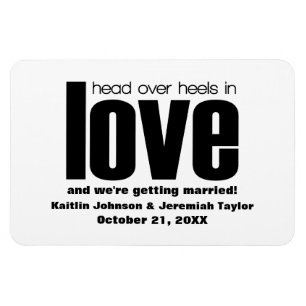 Imán Black Head Over Heels Save the Date Magnet