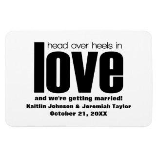 Imán Black Head Over Heels Save the Date Magnet