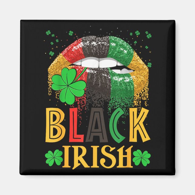 Imán Black Irish Dripng Lips African American St Patric (Frente)