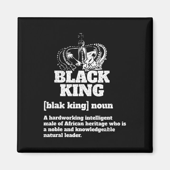 Imán Black King Definition Orgullo afroamericano negro (Frente)