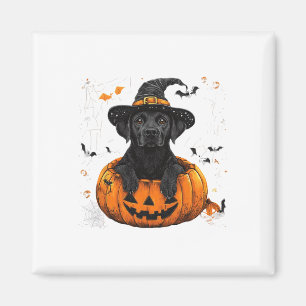 Imán Black Lab Labrador Pumpkin Halloween Acción de Gra