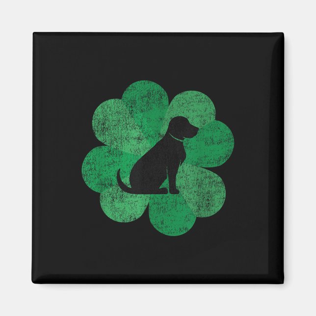 Imán Black Lab St Patricks Day Shirt - Retro Labrador (Frente)