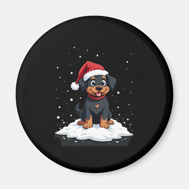 Imán Black Labrador Christmas Santa Hat Xmas Pajama T-S (Frente)
