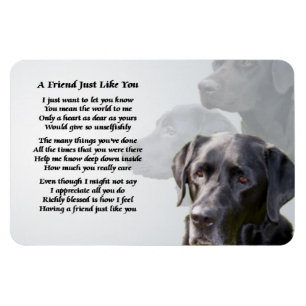 Imán Black Labrador Friend Poem Magnet