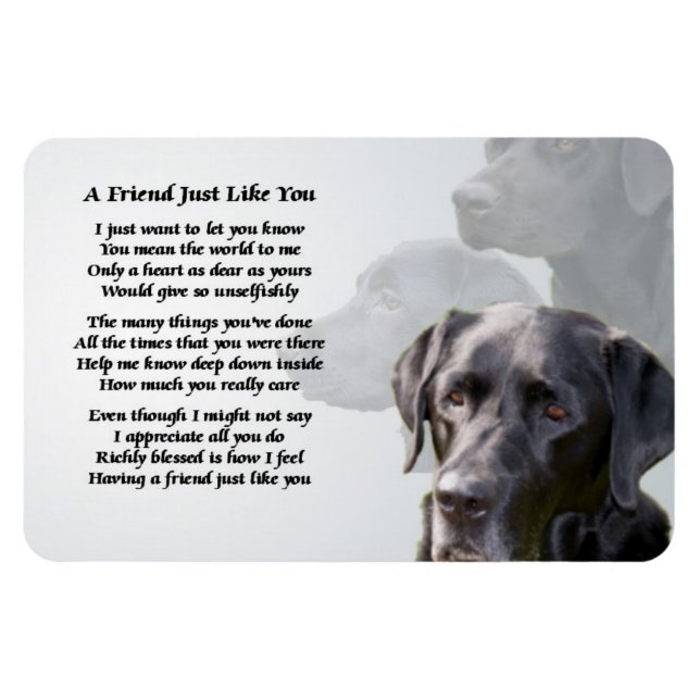 Imán Black Labrador Friend Poem Magnet (Horizontal)
