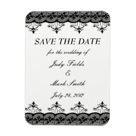 Imán Black Lace Save the Date Magnet