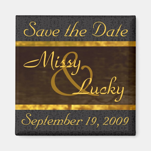 Imán Black Lace Save the Date Magnet (Frente)