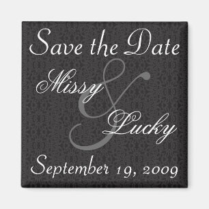 Imán Black Lace Save the Date Magnet