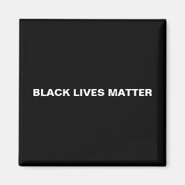 Imán Black Lives Matter minimalista texto blanco negro