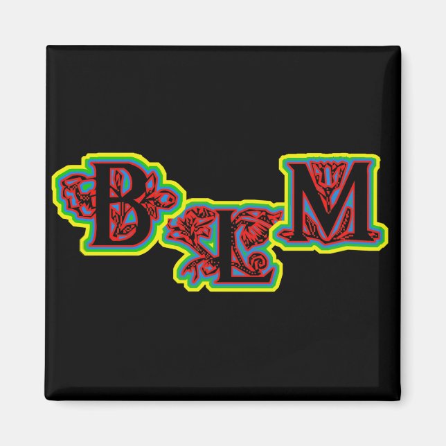 Imán Black Lives Matter w flowers magnet (Frente)