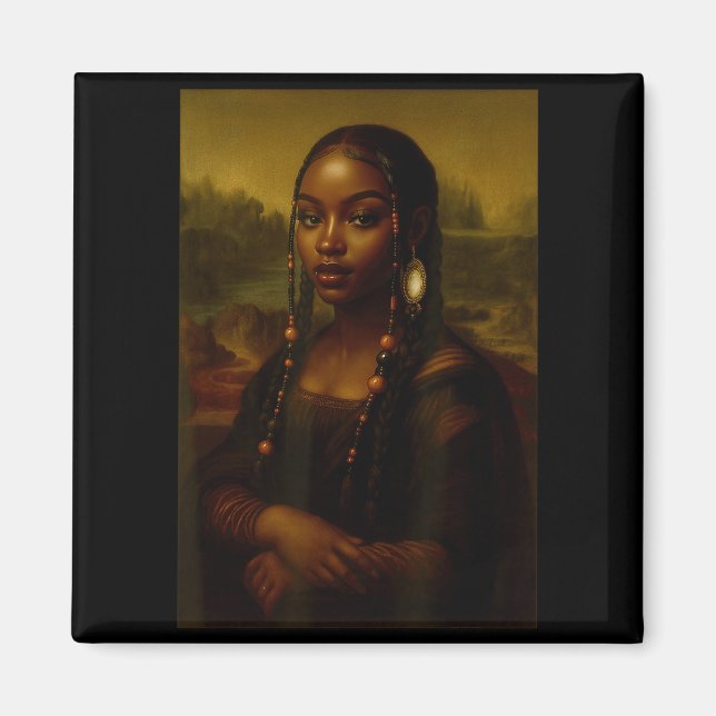 Imán Black Mona Lisa Afro African American Melanin Blac (Frente)